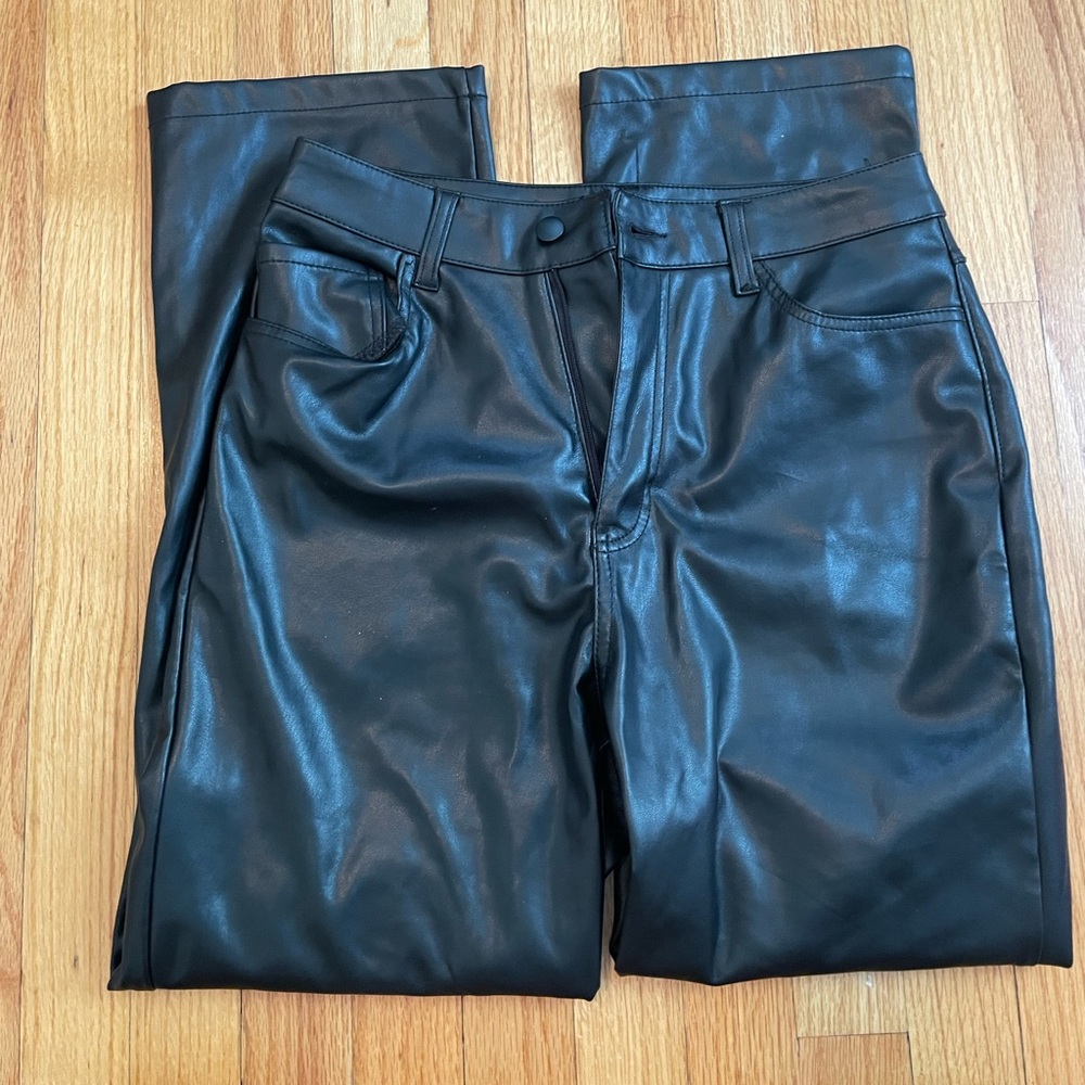 black leather pants